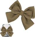 Bow Helmet Accessory, 8.07"x11.22" Stylish Motorcycle Helmet Bow Decoration for Women, Removable Cute Fashion Ribbon Bows Ornament for Motorcycle Scooter E-Bike Helmets (Coffee)