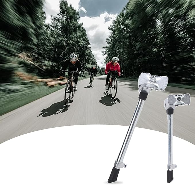Bike Kickstand, Adjustable Aluminum Alloy Center Mount Bicycle Kickstands for 24‑27 Inch Road Mountain Bikes