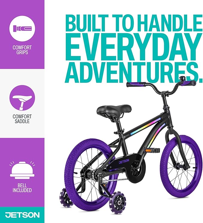 Jetson Light Rider Kids’ Light-up Unisex Bike, LED Light-up Frame, 3 Different Light Modes