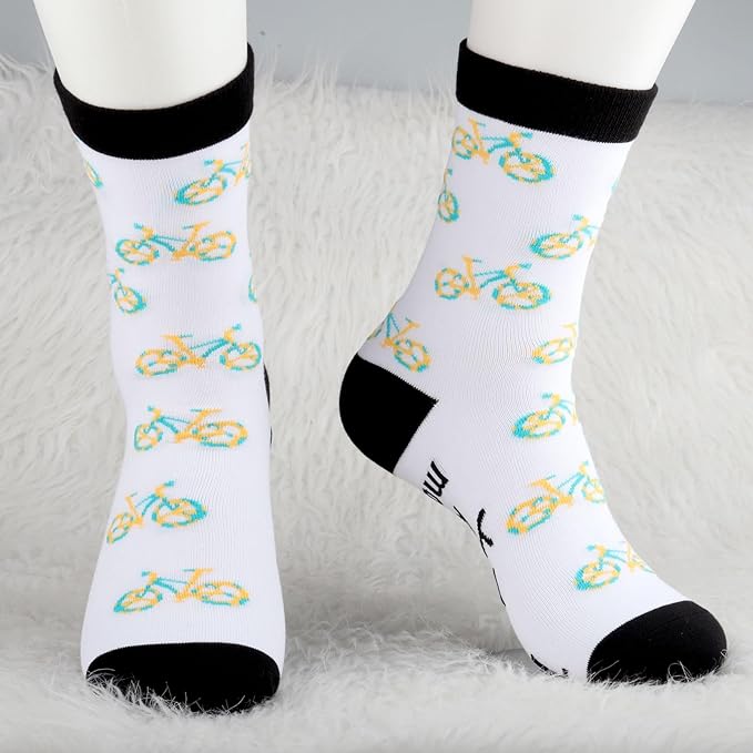 MBMSO 2 Pairs Life Is Like Riding a Bicycle Socks Bicycle Gifts for Biker Novelty Socks Cycling Lover Gift Cyclist Bike Socks