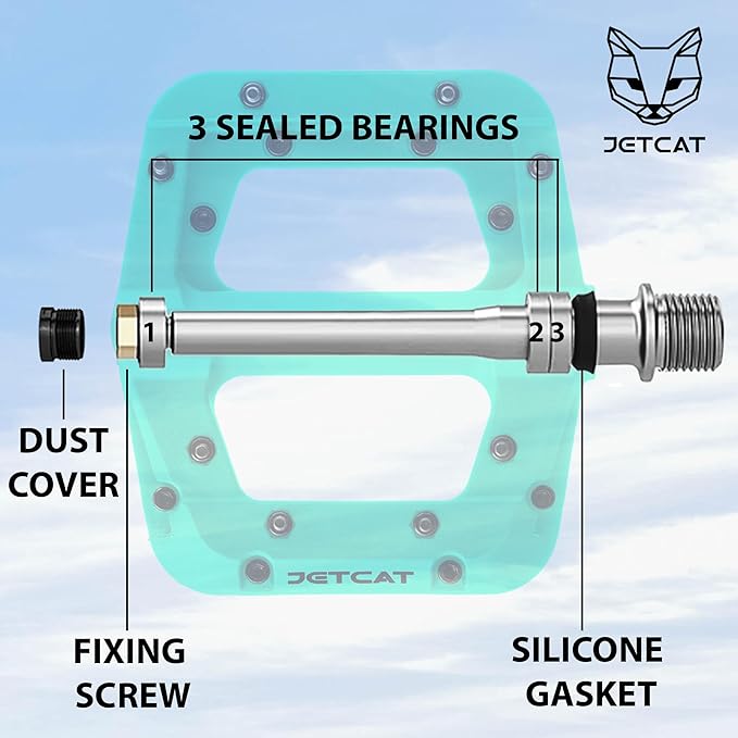 Mountain Bike Pedals Flat - MTB Pedals Flat, Bicycle Pedals for BMX/MTN/Road/Gravel/EBike, BMX Pedals, Platform Pedals, Adults & Kids Bike Replacement Upgrades Parts 9/16