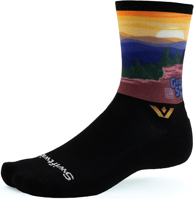 Swiftwick VISION IMPRESSION Crew, National Parks/States Edition, Running, Hiking and Cycling Socks