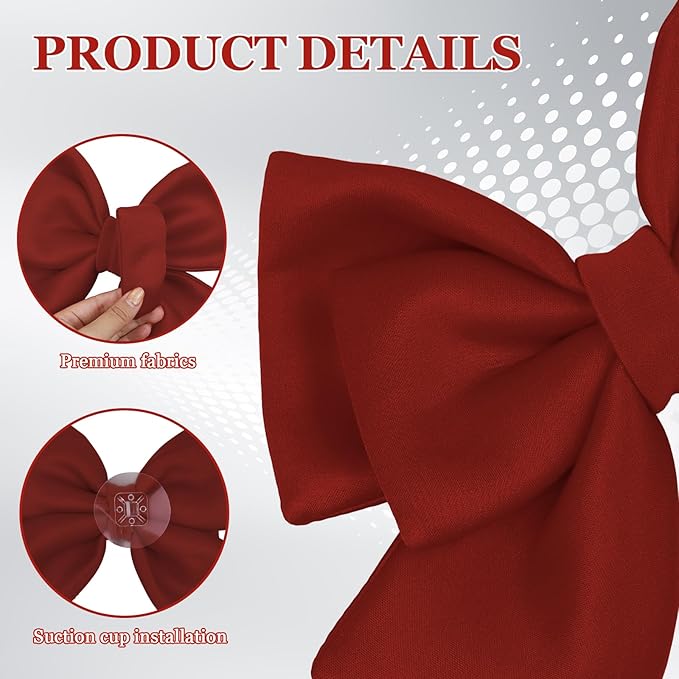 Bow Helmet Accessory, 8.07"x11.22" Stylish Motorcycle Helmet Bow Decoration for Women, Removable Cute Fashion Ribbon Bows Ornament for Motorcycle Scooter E-Bike Helmets (Wine Red)