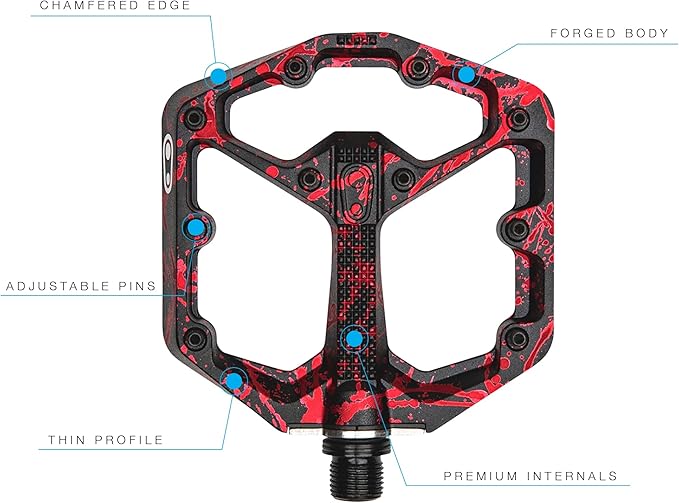 Crankbrothers Stamp Flat MTB Pedals - Size-Specific, Lightweight, Versatile, Durable Bike Pedals