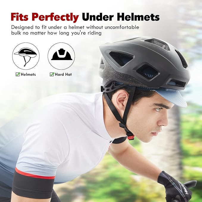 Hikenture Cycling Cap,Cooling Skull Cap Bike Hat with Sun Visor, Summer Breathable Helmet Liner Biking Cap for Men Women