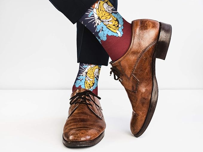 Real Sic Fun Socks for Men and Women - Cozy Cotton Dress Socks with Colorful Designs - Cool, Casual, Wacky Patterned