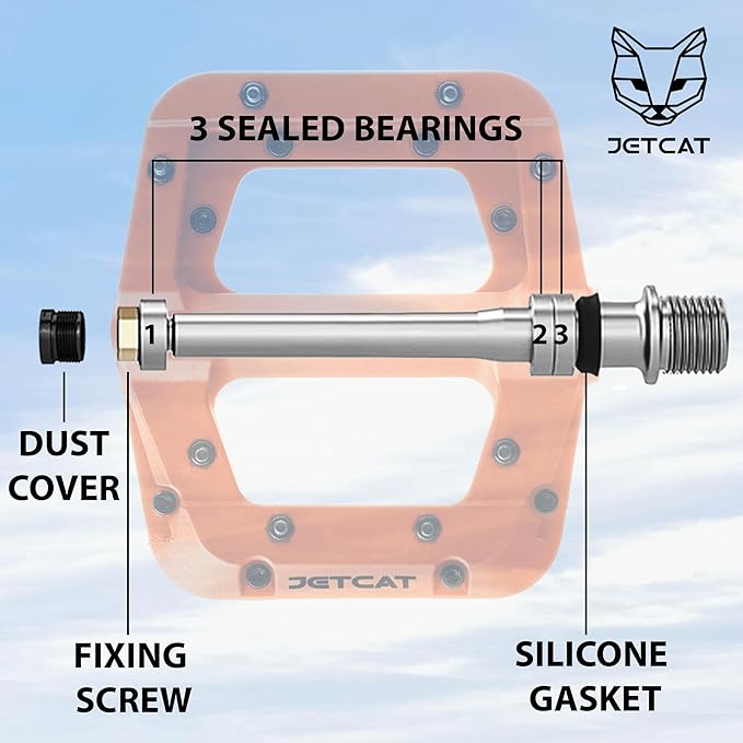 Mountain Bike Pedals Flat - MTB Pedals Flat, Bicycle Pedals for BMX/MTN/Road/Gravel/EBike, BMX Pedals, Platform Pedals, Adults & Kids Bike Replacement Upgrades Parts 9/16