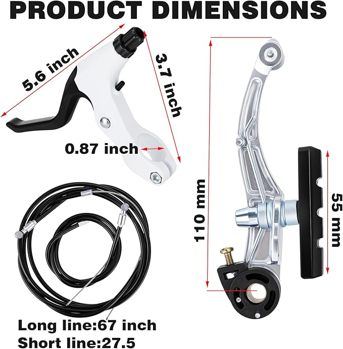 V Bike Brakes,Complete Universal Bicycle Brakes,Include V Brakes,Bike Brake Cable,Bike Brake Levers-Tool Wrenches,for Most Mountain Bikes and Road Bikes
