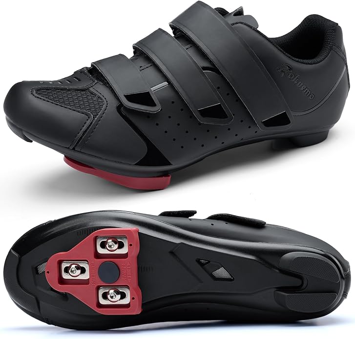 Men's Cycling Shoes – 2 & 3 Bolt Look Delta Cleat Spin Bike Shoes - Compatible with SPD Clips – Perfect for Indoor & Outdoor Road Cycling