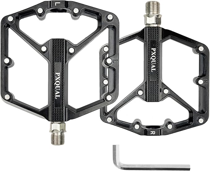 Mountain Bike Pedals MTB Bicycle Flat Pedals 3 Sealed Bearings Aluminum 9/16" Lightweight Platform for Road MTB