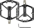 Mountain Bike Pedals MTB Bicycle Flat Pedals 3 Sealed Bearings Aluminum 9/16" Lightweight Platform for Road MTB