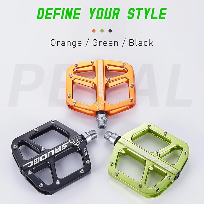 Universal Aluminum Bike Pedals for BMX/MTB, Wide Platform