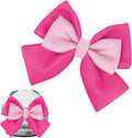 Bow Helmet Accessory, 8.07"x11.22" Stylish Motorcycle Helmet Bow Decoration for Women, Removable Cute Fashion Ribbon Bows Ornament for Motorcycle Scooter E-Bike Helmets (Pink+Rose Red)