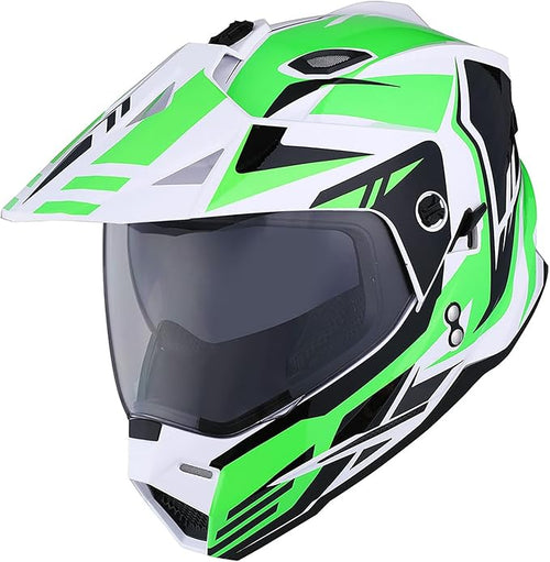 1Storm Youth Kids Dual Sport Dual Visor Motorcycle Motocross Off Road Full Face Helmet Matt Black
