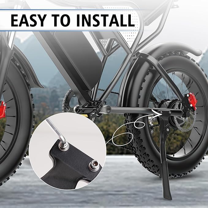 Upgraded Kickstand For Ridstar Q20/Adult Bike/Motorcycle, Adjustable Kick Stand, High Toughness Thickened Aluminium Alloy E-Bike Side Support Stand, For 20-22 Inch E-Bicycles