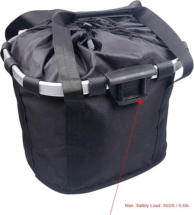Bike Basket, Folding Front Quick Release Bicycle Basket, Multi-Purpose Bicycle Handlebar Basket, Easy Install Small Pet Carrier for Shopping, Commuter, Camping and Outdoor
