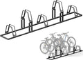 Heavy-Duty 5 Bike Storage Rack with Elevated Parking Space Design – 8.9KG Floor-Mounted Bicycle Stand, Indoor/Outdoor Universal Rack Compatible with Mountain Bikes & Road Bikes