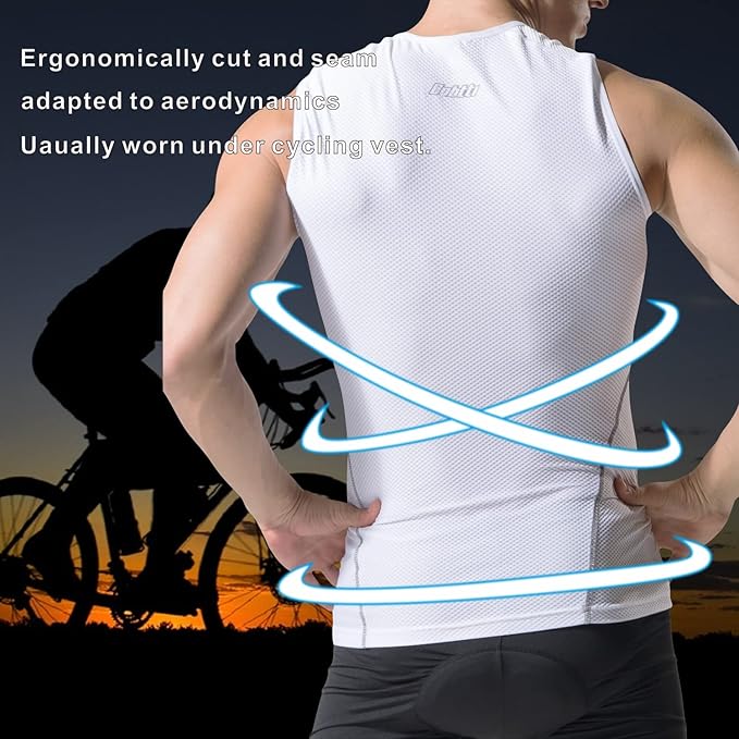 bpbtti Men's High Wicking Sleeveless Base Layer Cycling Running Underwear Quick Dry Vests Lightweight Sports Tank Tops