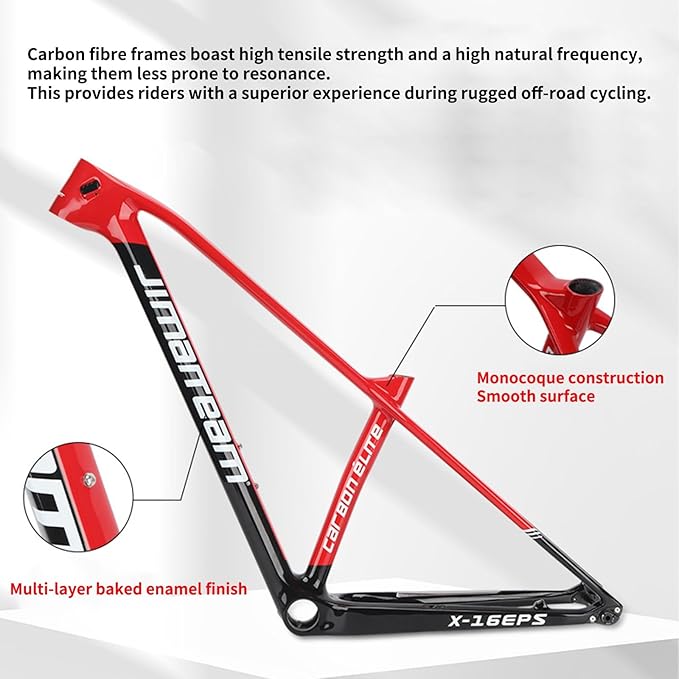 27.5er 29er Carbon Fiber Mountain Bike Frame 15''/17''/19'' Disc Brake Frame 12 * 148mm Thru Axle Boost Frame Semi-Internal Routing XC