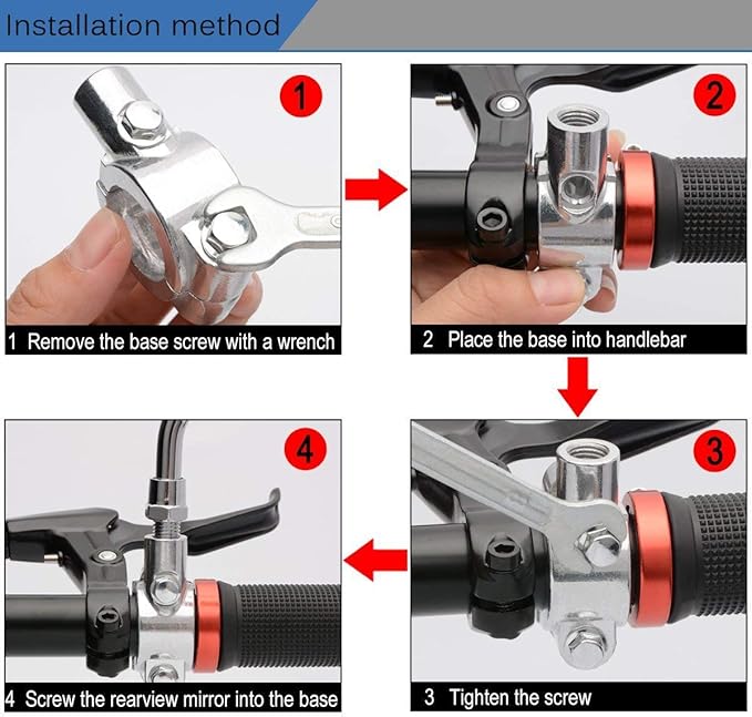 1 Pair Bicycle Mirror,Big View Bike Rear View Mirror Blindsight Multi Angle Adjustable Bike Mirror Billet Aluminum Chrome Plated Outside Skull Claw Style Also suitable for motorcycle mirror