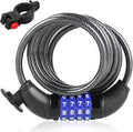 Bike Lock Cable,Anti Theft Cable Lock,4 Digit Security Resettable Combo Bike Lock, for E-Scooter, Electric Bike, Mountain Bike,Bicycle, Motorbikes