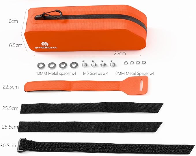 Waterproof Bike Top Tube Bag - TPU Bolt-On & Strap Mount Frame Pack, Lightweight Aerodynamic Cycling Storage for Mountain/Road/Gravel