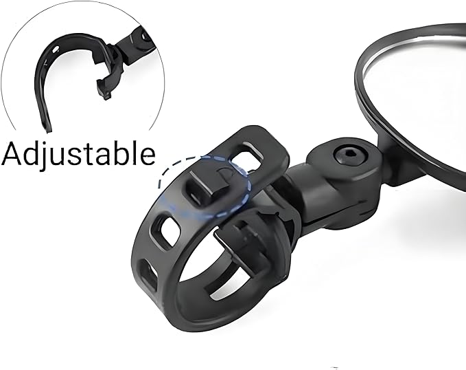 2Pcs Adjustable Rear View Mirror for Bikes, Universal Rearview Mirror for Handlebars, Wide Angle Acrylic Convex Safety Mirrors for Bikes Road Mountain Bike