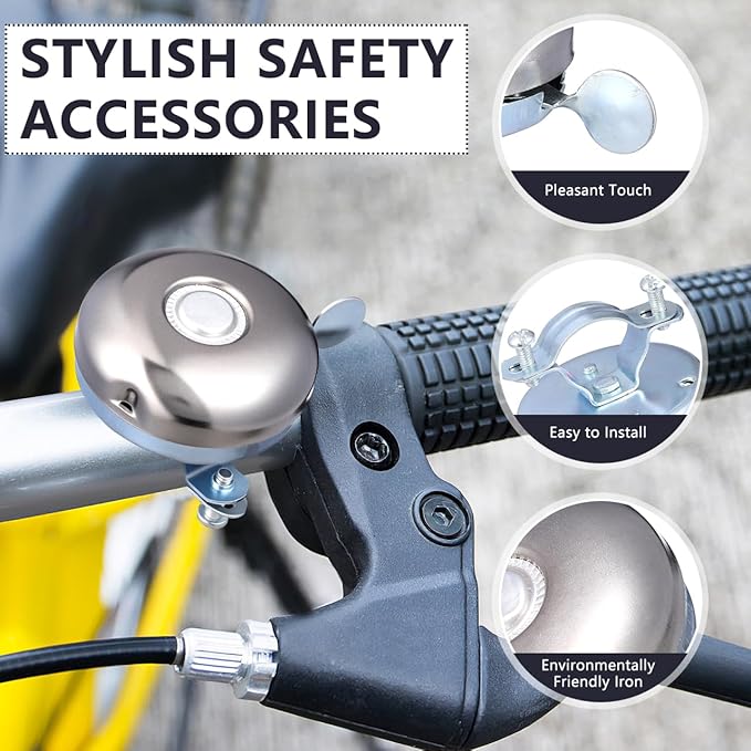 Scooter Bell Bike Tricycle Bell Bike Thumb Replacement Parts Ring Old Fashioned Bicycle Rope Buckle (Silver)