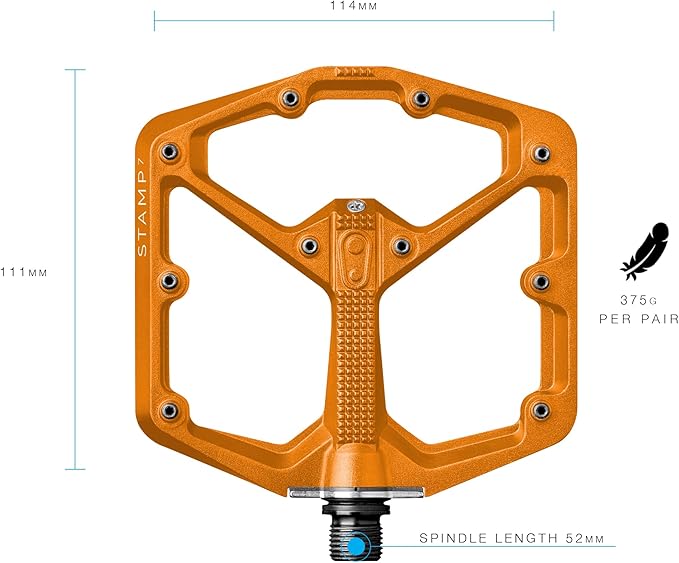Crankbrothers Stamp Flat MTB Pedals - Size-Specific, Lightweight, Versatile, Durable Bike Pedals