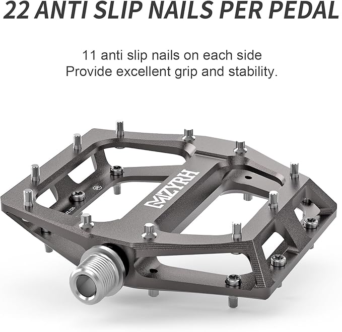 MZYRH Road/Mountain Bike Pedals MTB Pedals Aluminum Alloy Bicycle Pedals 9/16" Sealed Bearing Lightweight Platform for Road Mountain BMX MTB Bike