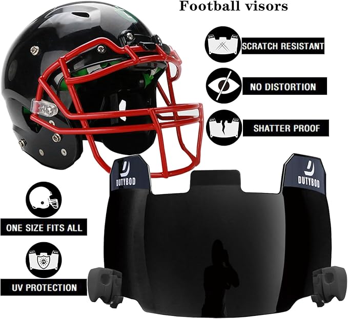 Football Visor, Clear Football Helmet Visor, Football Shield, Fits Youth and Adult Football Helmets