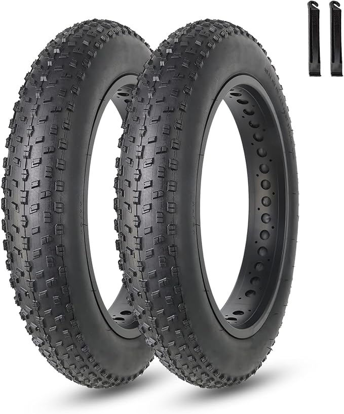 MOHEGIA Fat Bike Tire: 20x4.0/26x4.0 Inch Fat Tire,High-Performance and All-Terrain Folding Replacement MTB Bicycle Tire with Street or Trail Riding