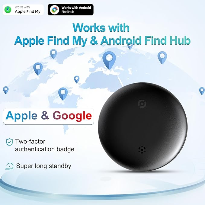 GPS Tracker for Cars （Only Android ） Strong Magnetic, No Monthly Fee, Waterproof, 365-Day Battery, Mini & Hidden Vehicle Tracker (Black 1 Set)