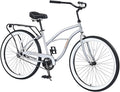 Multiple Colors Adult Beach Cruiser Bike, Single Speed Bicycles 26" Inch, Fixed Gear Bike, Wide Wheels for Stability, Rear Coaster Brakes, Multiple Speed Options