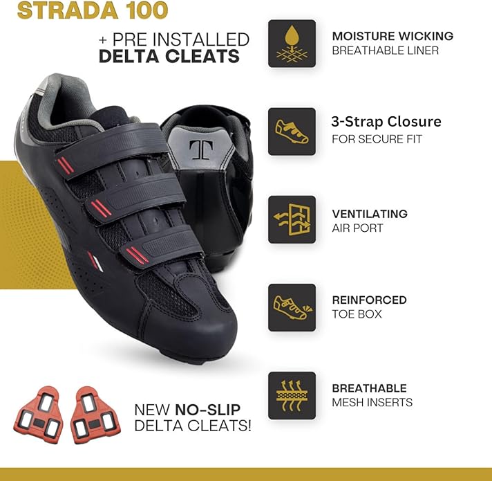 Tommaso Strada Mens SPD & Peloton Shoes—Ready-to-Ride with Peloton Delta Cleat or SPD Cleats for Indoor Bikes—Explore Vareity Cycling Shoes & Bike Accessories.