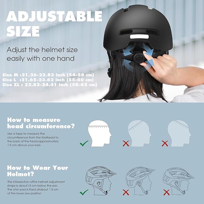 Shinmax Bike Helmet - Lightweight Adjustable Baseball Cap Style Cycling Helmet with Long Visor, Reflective Strip, for Urban Commuter, Mountain & Road Biking