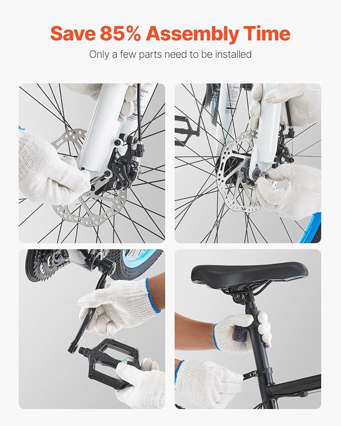 VEVOR Mountain Bike for Men/Women, 20"/26"/29" Sizes, 7/21/24 Speed Twist Shifting, Front or Dual Suspension, Dual Disc Brakes, Comfort Saddle, Sleek Colors