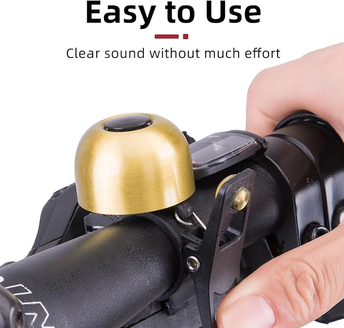 ROCKBROS Bike Bell, Copper Alloy Bike Bell, Loud Sound Classic Bike Ring Bell for Adults, for 0.82’’-0.9’’/21-23mm Handlebar Diameter