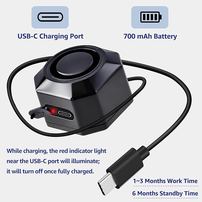 Cruxer Bike Alarm USB Rechargeable with Mount, Electric Bike Alarm with Remote,Wireless Motion Sensor Bicycle Security Anti Theft System,Waterproof Vibration Alarm for Motorcycle Scooter (1 Pack)