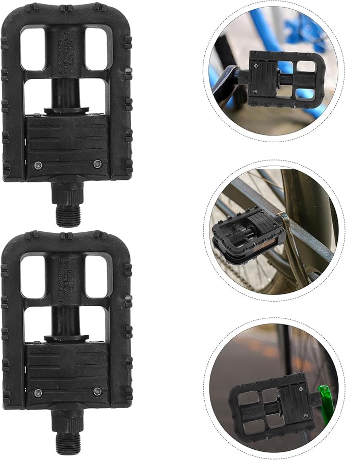 2pcs Mountain Bike Pedals Flat Nylon Lightweight High Grip Wide Platform with Sealed Bearings for Commuting and Off-Road Cycling