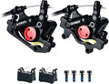 RUJOI Bike Disc Brake Kit, Line Pull Hydraulic Disc Brake Set with Aluminum Oil Pressure Caliper, with 2 Spare Brake Pads for Road Bike, Mountain Bike.