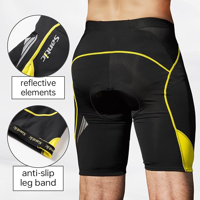 Santic Men's Cycling Shorts Padded Bicycle Riding Pants Bike Biking Clothes Cycle Wear Tights