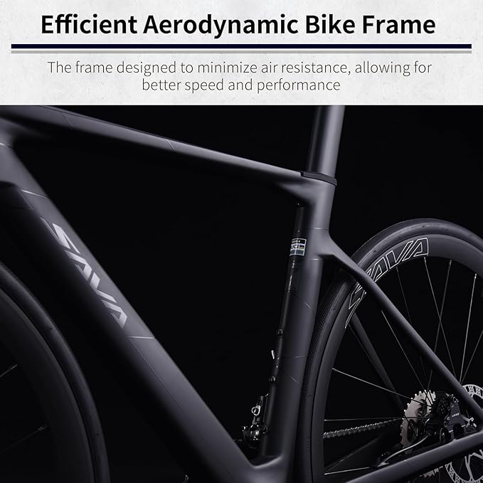 SAVADECK Carbon Road Bike, T800 Carbon Fiber Frame 700C Racing Bicycle with Shimano R4700 20 Speed Groupset and Hydraulic Disc Brake, Ultra-Light Carbon Bike for Adult