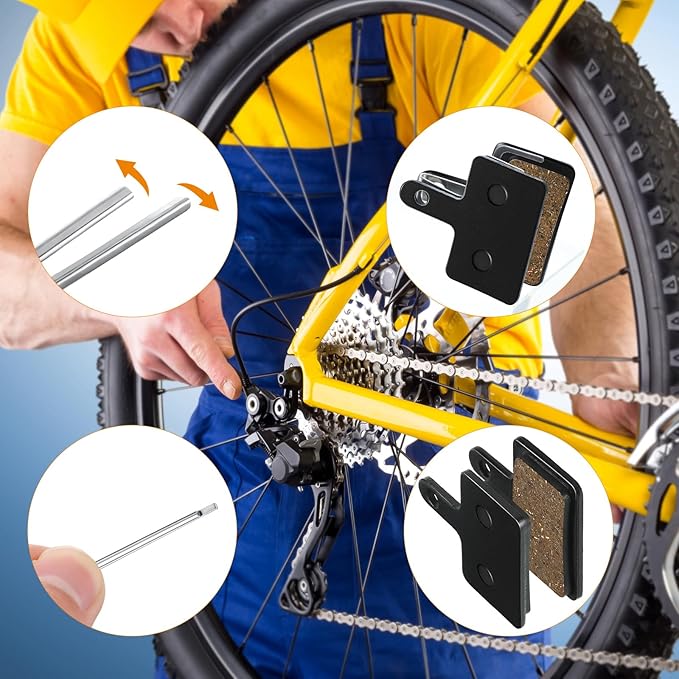 BBTO 16 Pairs Bike Brake Pads Disc Brake Pads with Installation Tools Bicycle Brake Pads for Ebike Mountain Bike