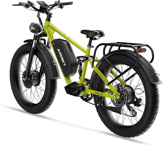 Apex 50 Electric Bike Dual Motor for Adults (CA Immediate-De'livery) 52V 25AH/48V 25AH, 26" Fat Tires Full Suspension 35MPH/100Mile, Hydraulic Brake