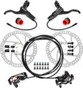 Z00M HB876E 2-PIN 4-Pistons E-Bike Electric Power-Off Hydraulic Brake Set, Pre-Bled with Mineral Oil Brakes Kit for eBike, Mountain Bike, Road Bike
