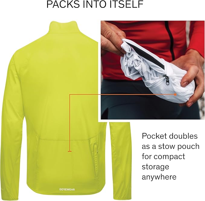GOREWEAR Spinshift Men’s Cycling Windbreaker Jacket | Lightweight, Packable, Water-Repellent Bike Jacket for Men