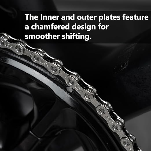 Thinvik Bike Chain 11 Speed, 1/2''× 11/128'', 110 Links - Road & Gravel and MTB Chain for Shimano and SRAM(Not for SRAM AXS) - Basic Silver - Quick Link Included