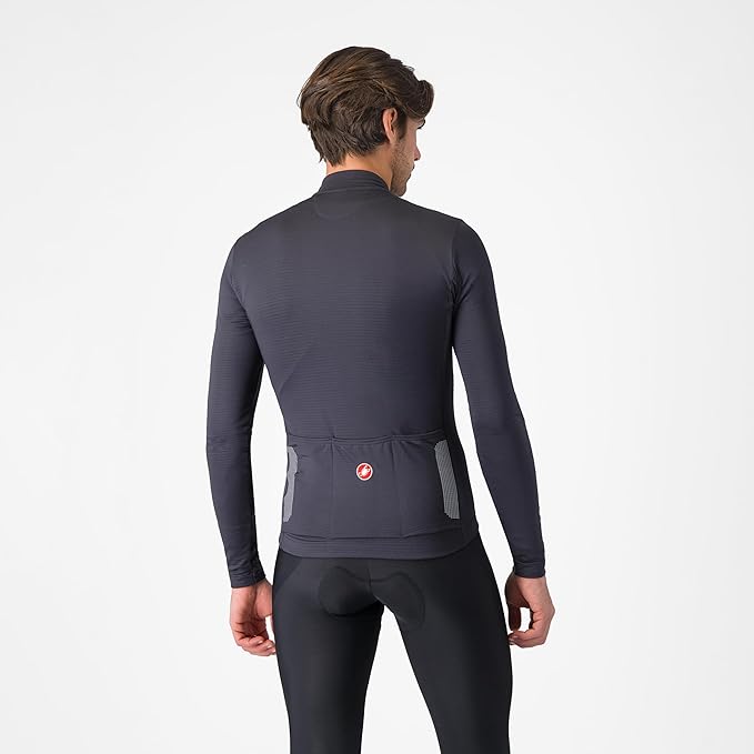 CASTELLI Men’s Puro 4 Jersey, Long Sleeve Mid-Weight Reflective Cycle Apparel for Early Morning Cool Road Cycling & Biking