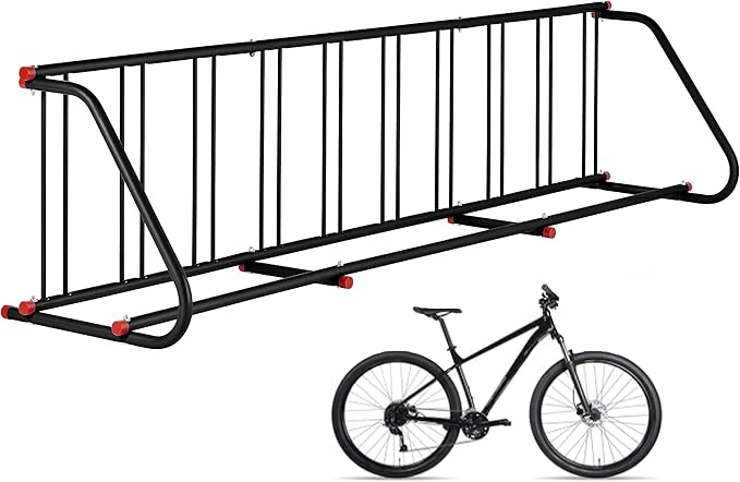 10 Holders Floor Bike Rack,Large Outdoor Bike Rack Commercial,Metal Bicycle Parking Rack Stand Outdoor,Steel Grid Bike Rack Heavy Duty for Garages, Stores, Schools